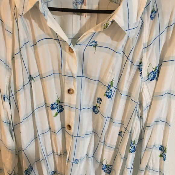 Free People botanical slouchy button up shirt - Picture 3 of 8